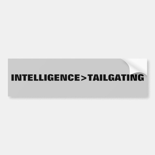 Intelligens är mer underbar än tailgating bildekal (Framsidan)