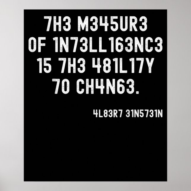 Intelligensens mått är förmågan att förändras poster (Framsidan)