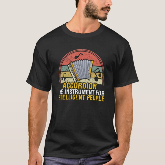 Intelligent Accordion Player Accordionist Harmonic T Shirt (Framsida)