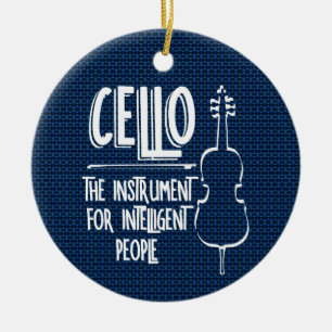 Intelligent Cellist Line Teckning Julgransprydnad Keramik