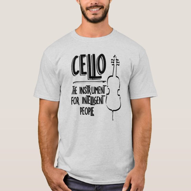 Intelligent Cellist Line Teckning T Shirt (Framsida)