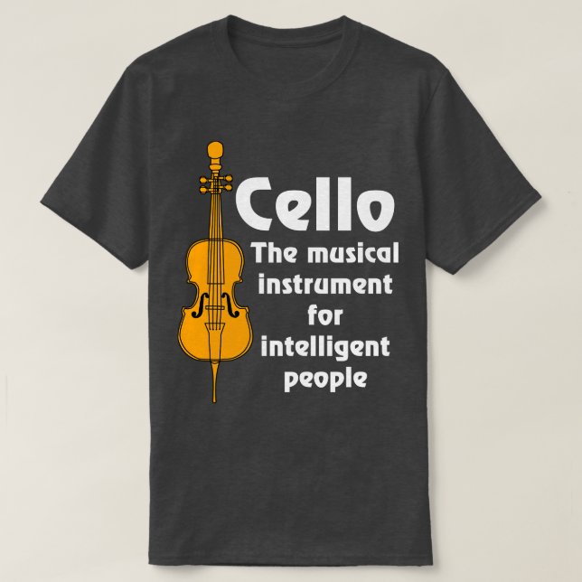 Intelligent Cello White Text T Shirt (Design framsida)