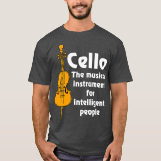 Intelligent Cello White Text T Shirt