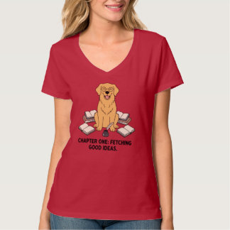 Intelligent Golden Retriever Bokälskare Bläck Desi T Shirt