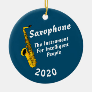 Intelligent saxofon julgransprydnad keramik