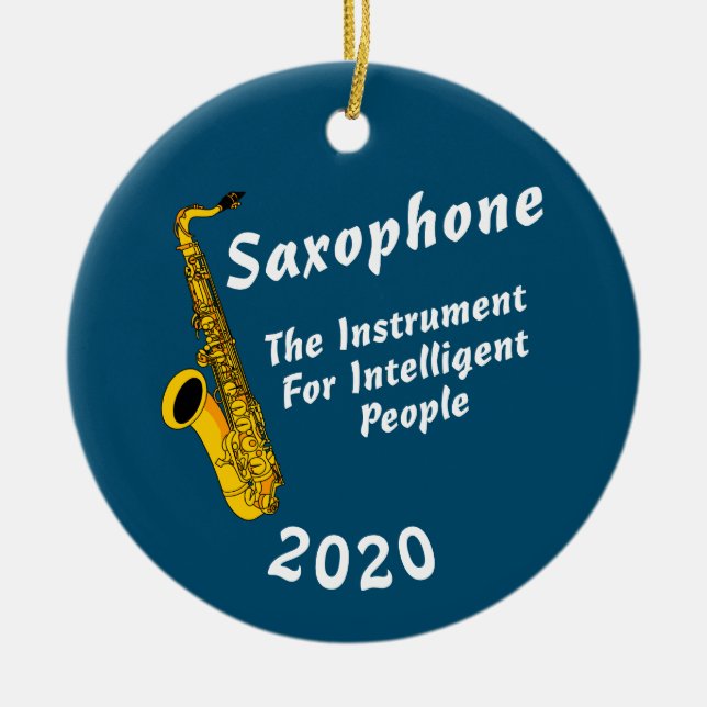 Intelligent saxofon julgransprydnad keramik (Framsidan)