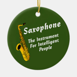 Intelligent saxofon julgransprydnad keramik