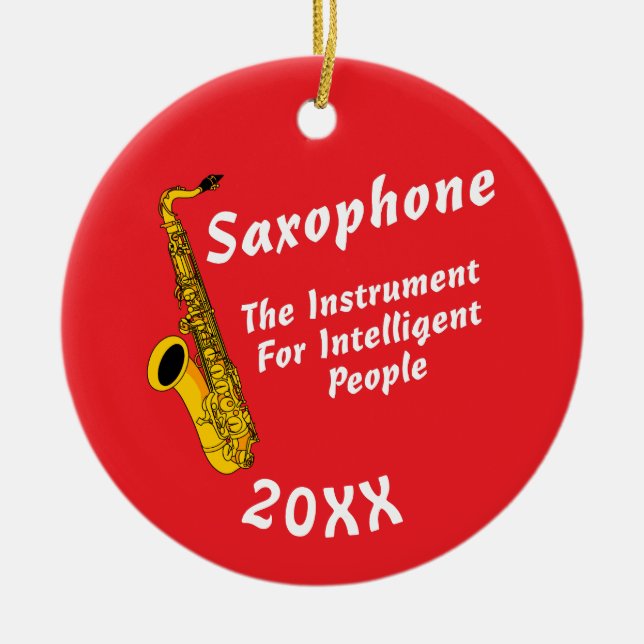 Intelligent Saxophone Julgransprydnad Keramik (Framsidan)