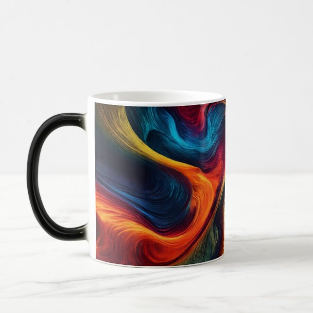 Intense Abstract Morphing Energy Wave Mug Magisk Mugg (Vänster)