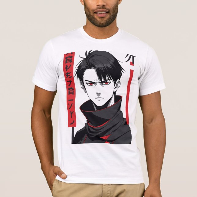 Intense Anime Hero Vector T-shirt (Framsida)