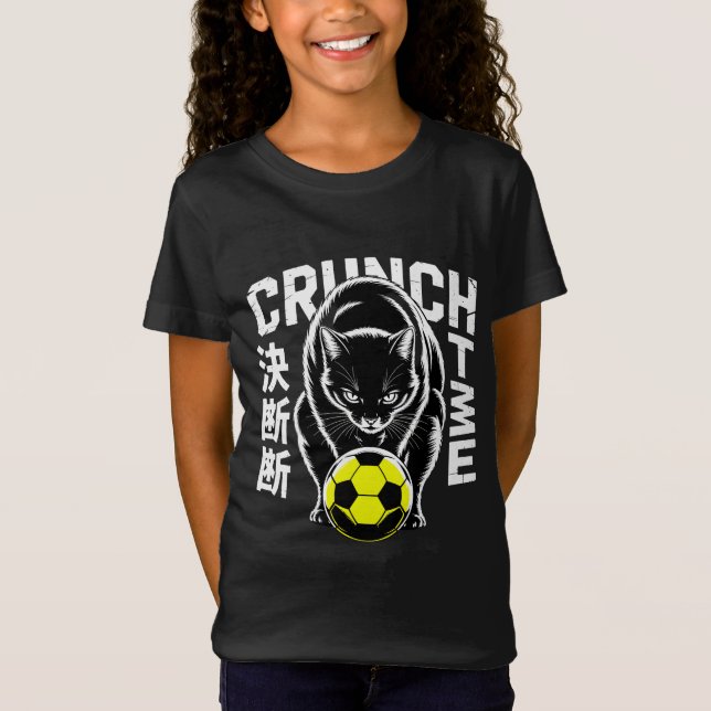 Intense Cat Soccer T-Shirt - Gift for Athletes (Framsida)