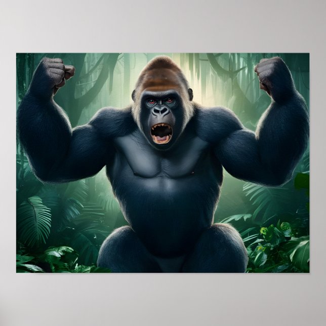 Intense Jungle Scene: Arg Kung Kong Gorilla Poster (Framsidan)