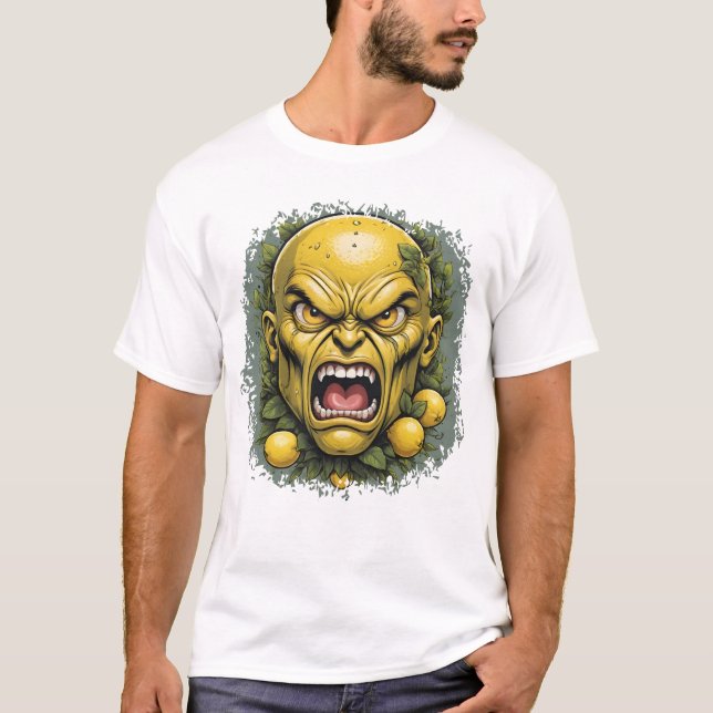 Intense Lemon Face with Spiked Details T Shirt (Framsida)