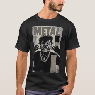 Intense Metalhead Screaming Portrait T Shirt