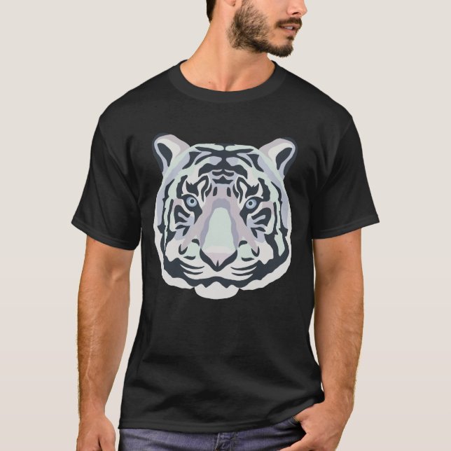 Intense White Tiger Eyes – Powerful Big Cat T Shirt (Framsida)
