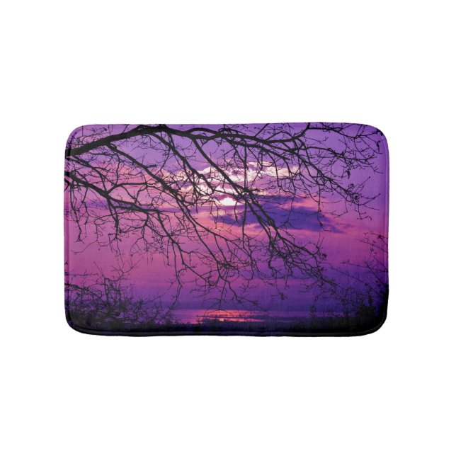 Intensitet och vivid - Lila Sunset liggande liggan Badrumsmatta (Framsidan)