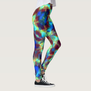 Intensiv blå digital blomma som kontrasterar med b leggings