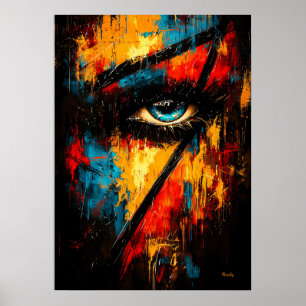 Intensiv blick samtida expressionistisk abstrakt  poster