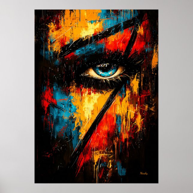 Intensiv blick samtida expressionistisk abstrakt  poster (Framsidan)