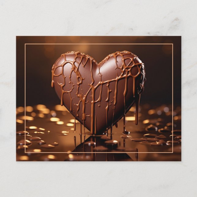 Intensiv Chocolate Heart Valentine Vykort (Framsida)