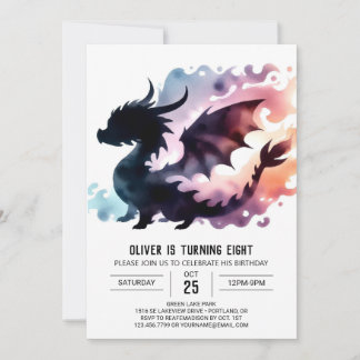 Intensiv Dragon Birthday Digital Inbjudningar