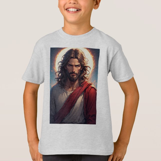 Intensiv Jesus Kristus Kristen Barn T-Shirt (Framsida)