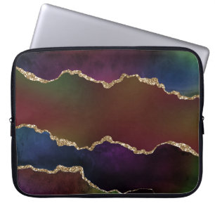 Intensiv Mörk Agate Moody Rainbow Jewel Tone Laptop Fodral