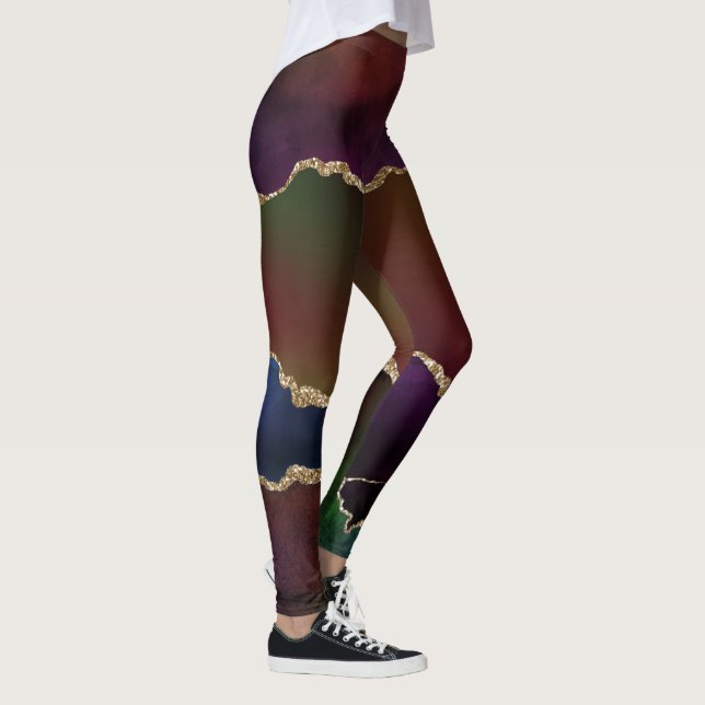 Intensiv Mörk Agate | Moody Rainbow Jewel Tone Leggings (Höger)