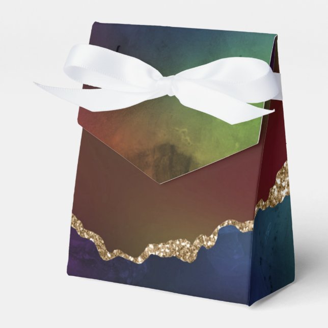 Intensiv Mörk Agate | Moody Rainbow Jewel Tone Presentaskar (Framsidan Sidan)