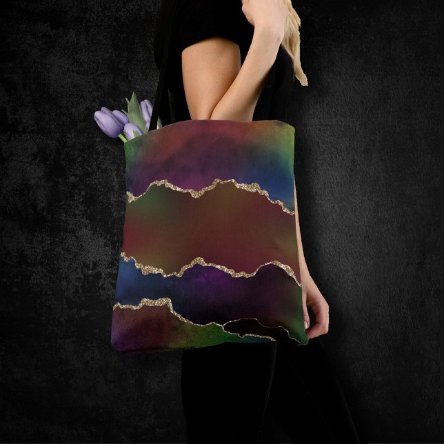 Intensiv Mörk Agate | Moody Rainbow Jewel Tone Tygkasse (Skapare uppladdad)