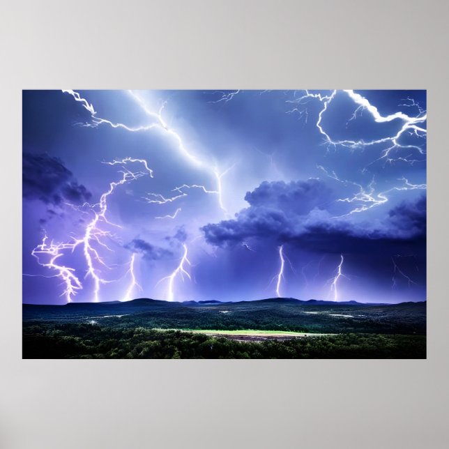 Intensiv natur | Blixt Storm Poster (Framsidan)