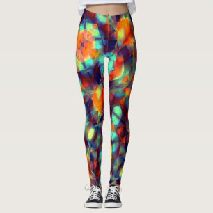 Intensiv orange blomma i det digitala polerade str leggings