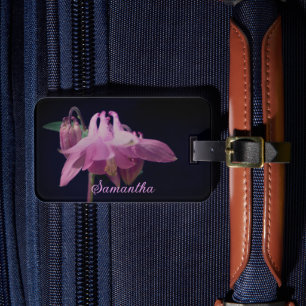 Intensiv Rosa Columbine Flower-Personlig Bagagebricka