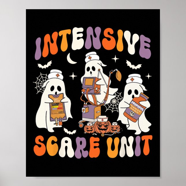 Intensiv vård Skrämmer Ghost Nurse Icu Nursing Poster (Framsidan)