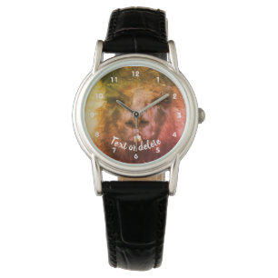 Intensive Black Llama Ansikte Close Abstrakt    Armbandsur