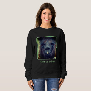 Intensive Black Llama Ansikte Close Personlig T Shirt