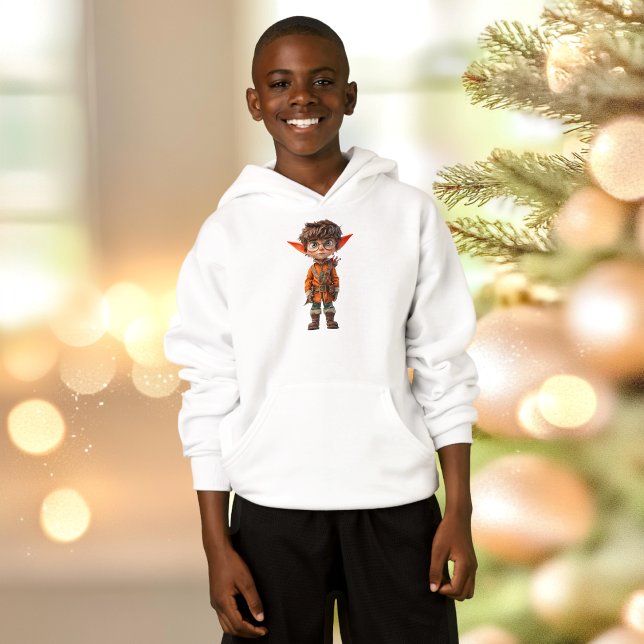 Intent Boy jul Elf Boy's Hoodie T Shirt (Skapare uppladdad)