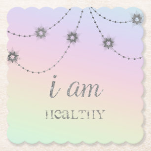 *~* INTENTION HEALTH Rainbow Glitter Stars Underlägg Papper