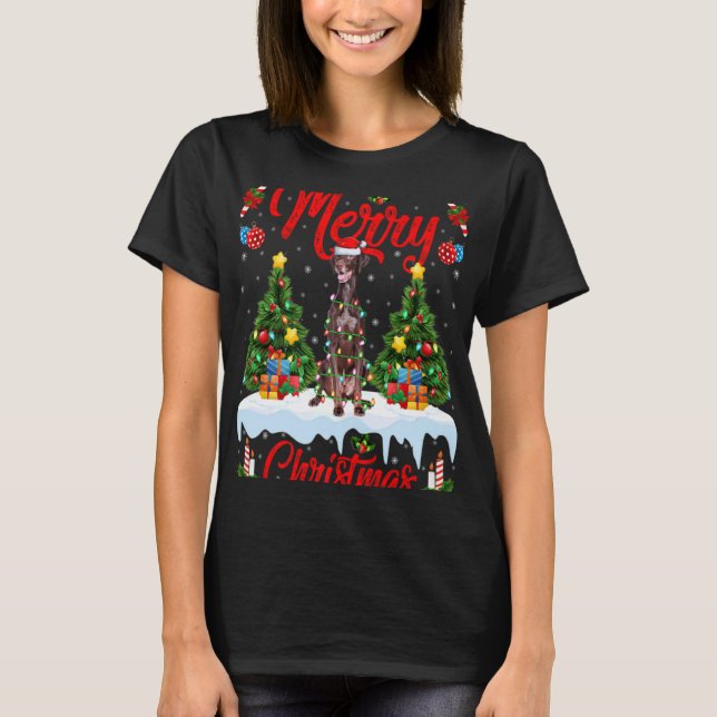 Inter Dog Lights Julgran Tomte Inter Dog Jul  T Shirt (Framsida)