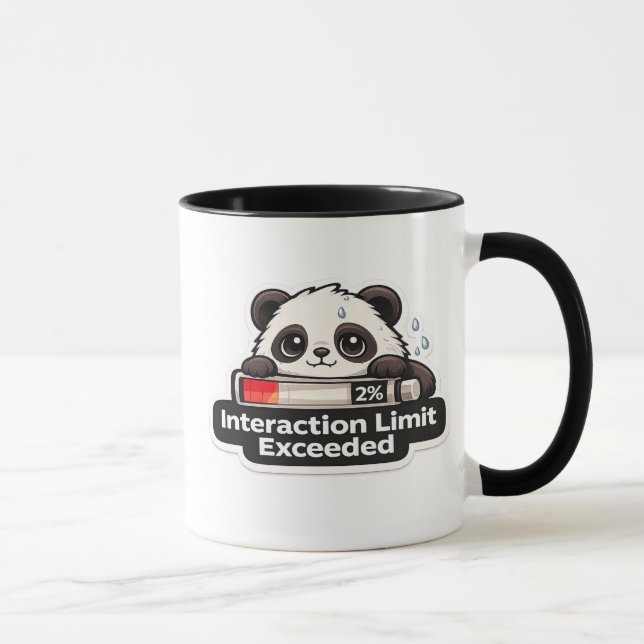 Interaction Limit Exceeded Panda Design Mugg (Höger)