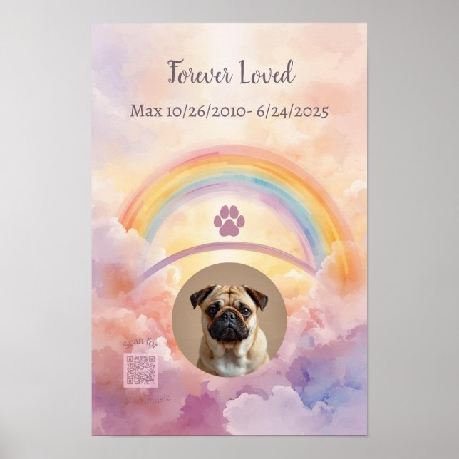  Interactive Pet Memorial Gift | QR Code Playlist Poster (Framsidan)