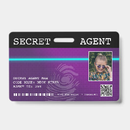Interactive Secret Agent Spy Badge - Lila/Teal