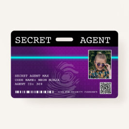 Interactive Secret Agent Spy Badge - Lila/Teal
