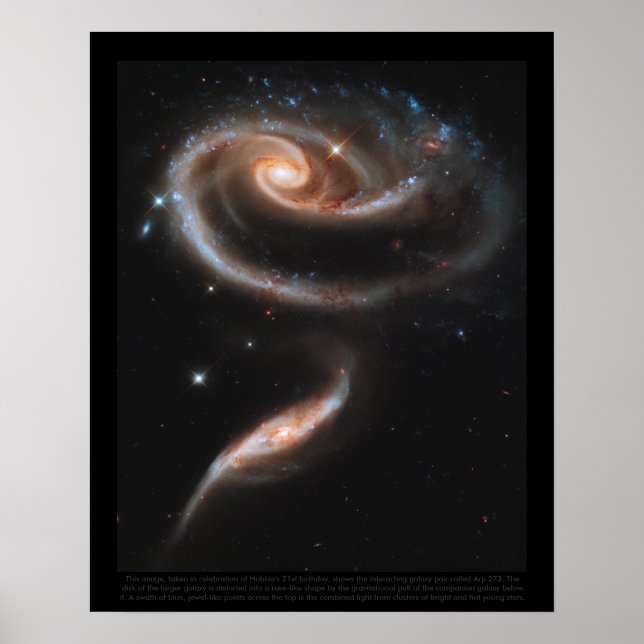 Interakterande galaxparet Arp 273 Poster (Framsidan)