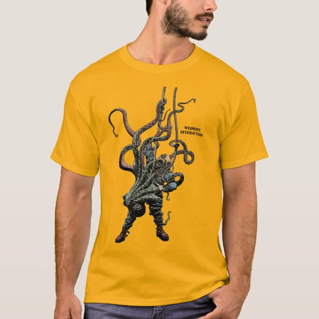 Interaktion mellan Helmet Diver och Octopus T Shirt (Framsida)