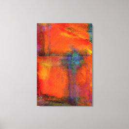 Interaktion mellan Orange Abstrakt Canvas Wall Dec