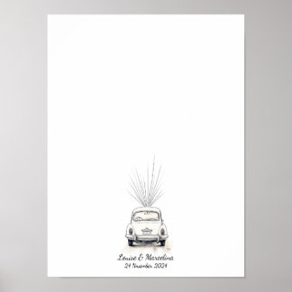 Interaktiv fingeravtrycksfingeravtryck Bröllop Gue Poster