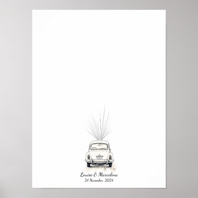 Interaktiv fingeravtrycksfingeravtryck Bröllop Gue Poster (Framsidan)