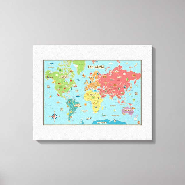 Interaktiv världskarta Canvas Wall Art (Framsida)