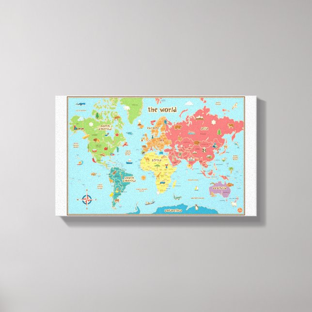 Interaktiv världskarta Canvas Wall Art (Framsida)